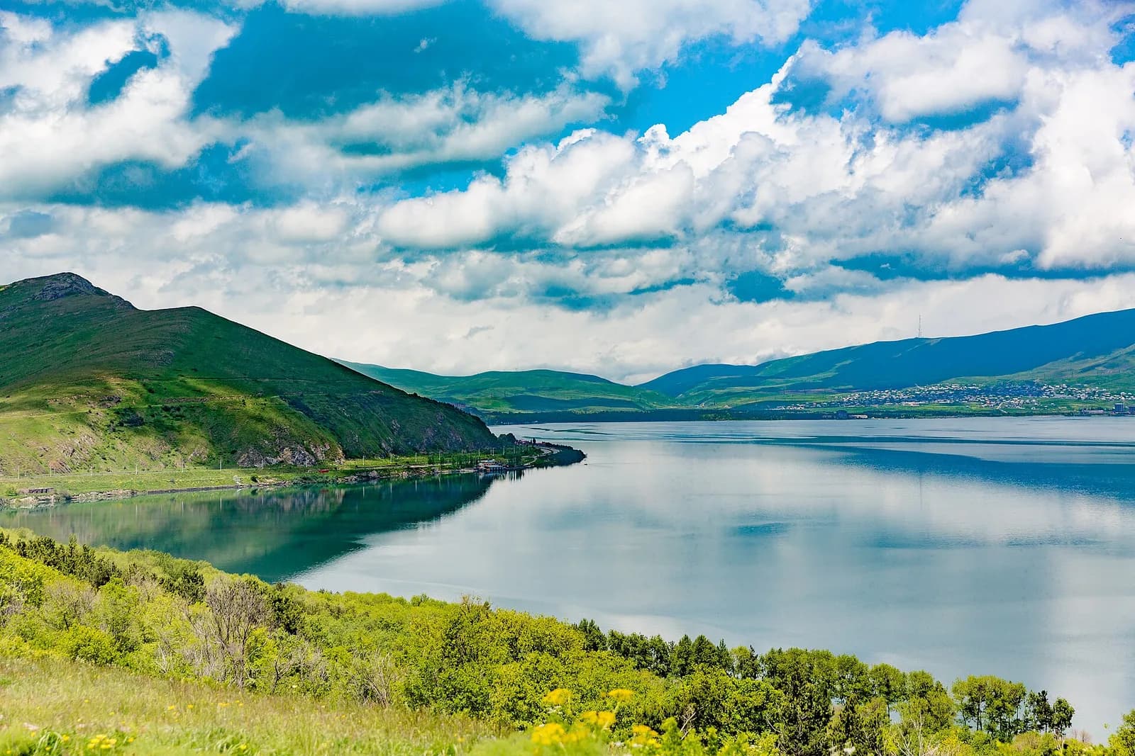 Lake Sevan and surrounding mountains