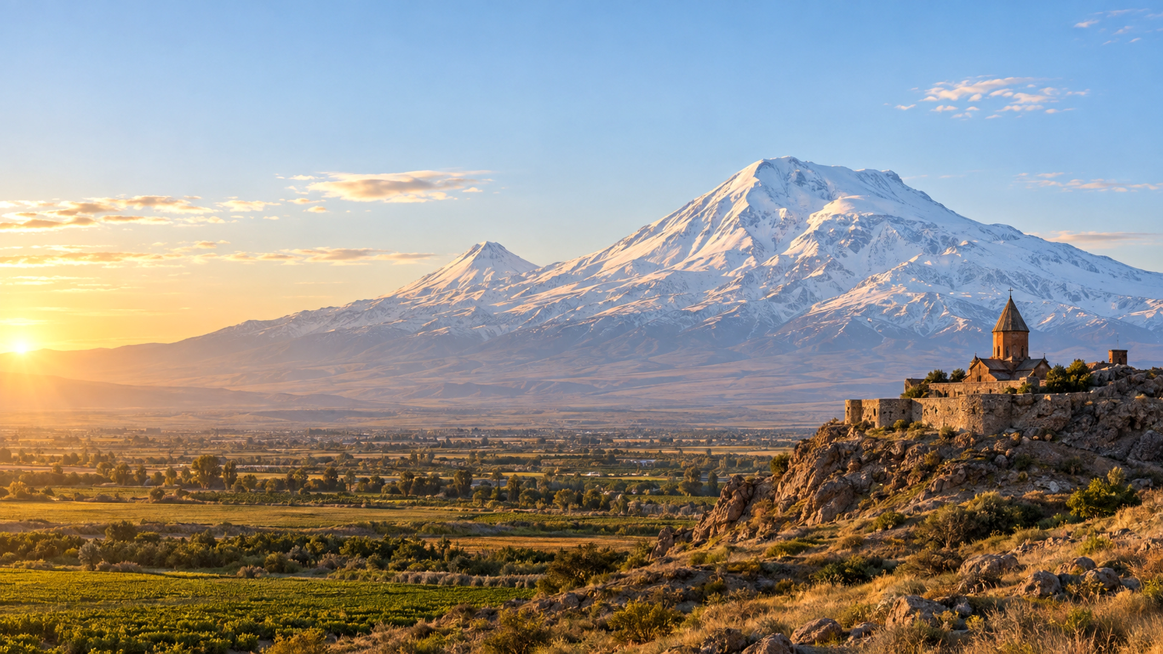 Khor Virap monastery with Mount Ararat in the background